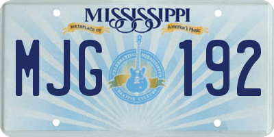 MS license plate MJG192