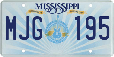 MS license plate MJG195