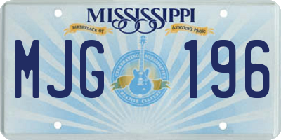 MS license plate MJG196