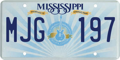 MS license plate MJG197