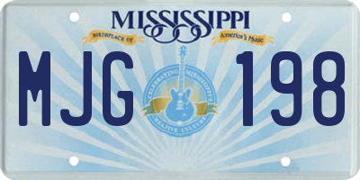 MS license plate MJG198