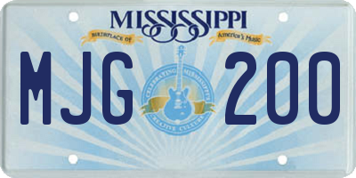 MS license plate MJG200