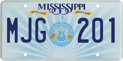 MS license plate MJG201