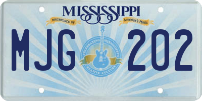 MS license plate MJG202