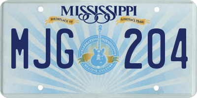 MS license plate MJG204