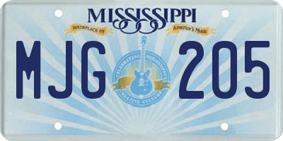 MS license plate MJG205