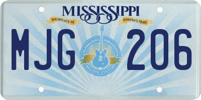 MS license plate MJG206