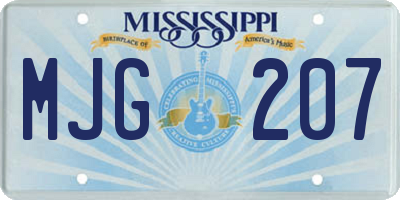 MS license plate MJG207