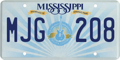 MS license plate MJG208