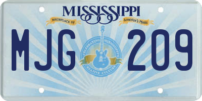 MS license plate MJG209