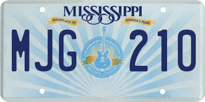 MS license plate MJG210