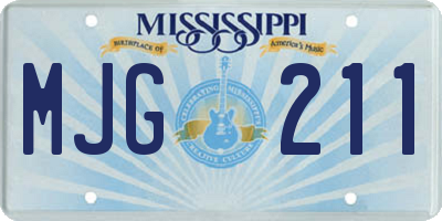 MS license plate MJG211