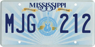 MS license plate MJG212