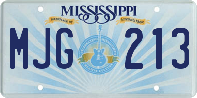 MS license plate MJG213