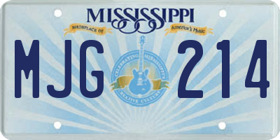 MS license plate MJG214