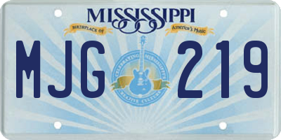 MS license plate MJG219