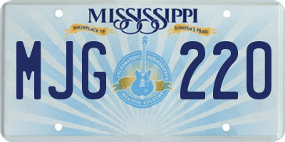 MS license plate MJG220