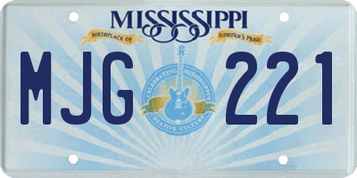 MS license plate MJG221