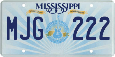 MS license plate MJG222
