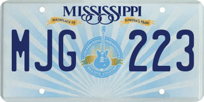 MS license plate MJG223