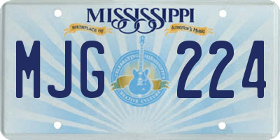 MS license plate MJG224