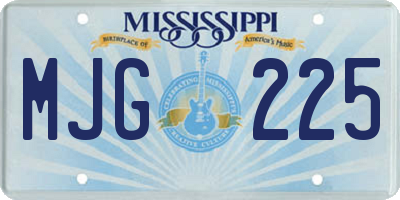 MS license plate MJG225