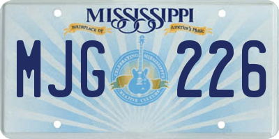 MS license plate MJG226