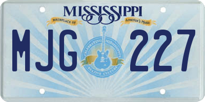 MS license plate MJG227