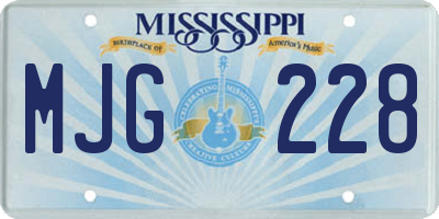 MS license plate MJG228