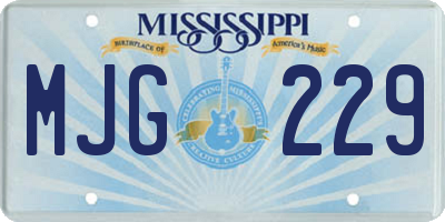 MS license plate MJG229