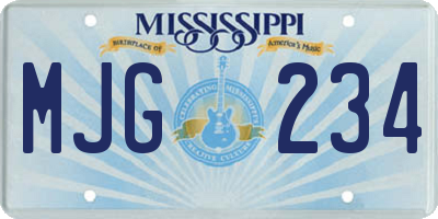 MS license plate MJG234