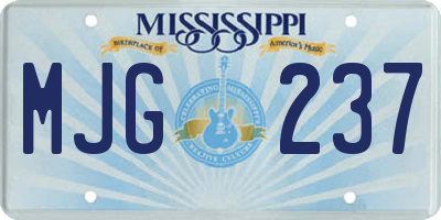 MS license plate MJG237