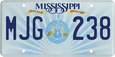 MS license plate MJG238