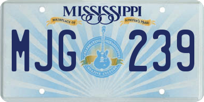 MS license plate MJG239