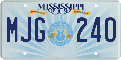 MS license plate MJG240