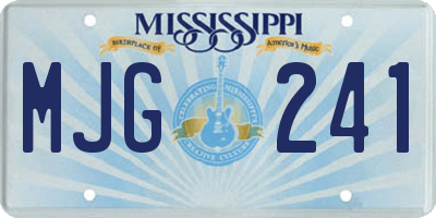 MS license plate MJG241