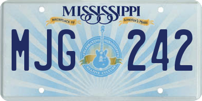 MS license plate MJG242