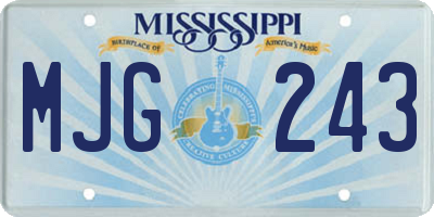 MS license plate MJG243