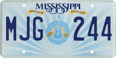 MS license plate MJG244