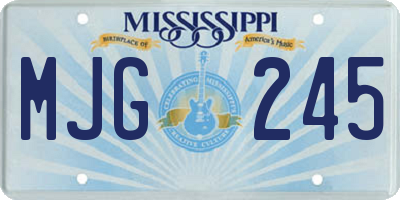 MS license plate MJG245