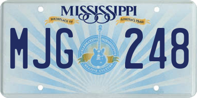 MS license plate MJG248