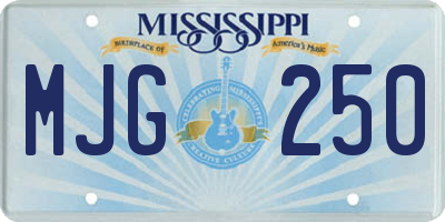 MS license plate MJG250