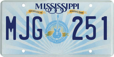 MS license plate MJG251