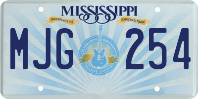 MS license plate MJG254
