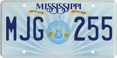 MS license plate MJG255