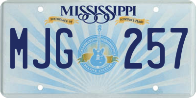 MS license plate MJG257