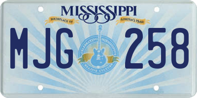 MS license plate MJG258
