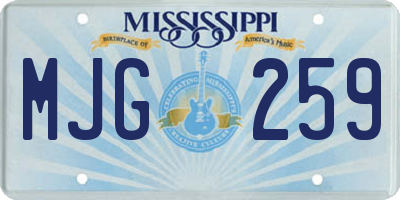 MS license plate MJG259