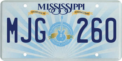 MS license plate MJG260