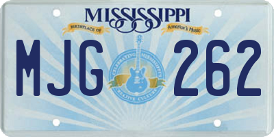 MS license plate MJG262